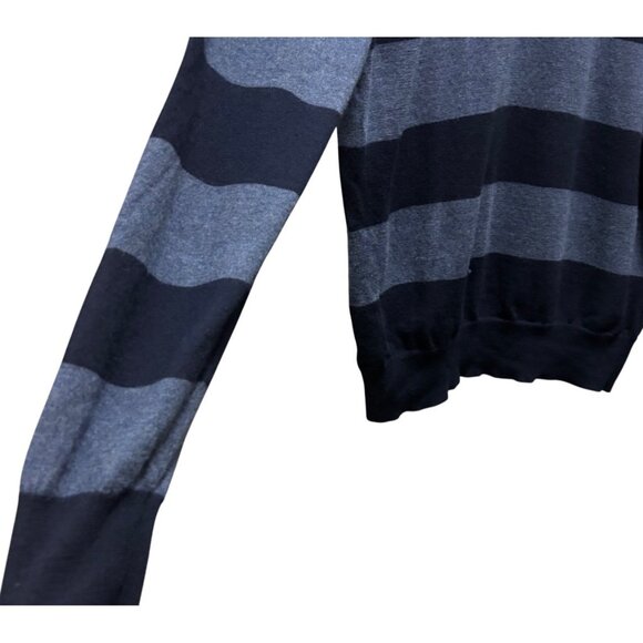 Brooks Brothers Men's Extra Fine Merino Wool Navy Striped Sweater Size L - Picture 5 of 8